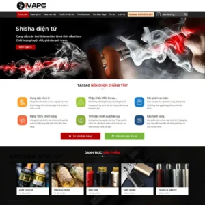 Website bán thuốc lá điện tử, shisha, vape