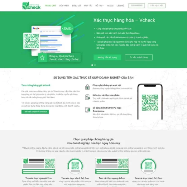 Website giới thiệu tem chống hàng giả