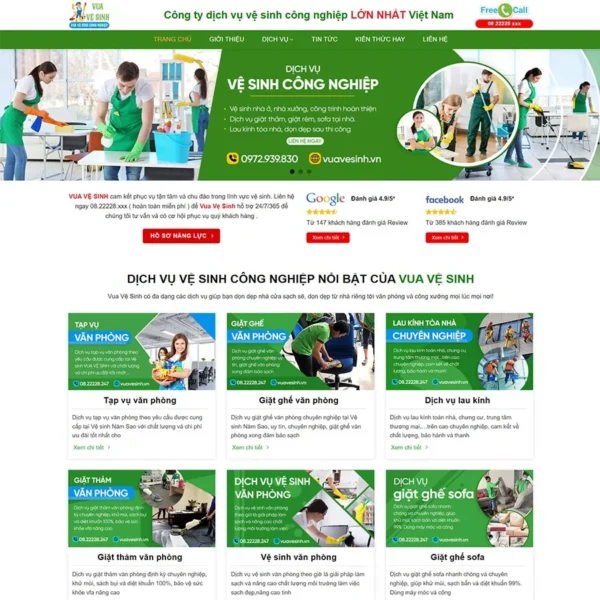Website dịch vụ vệ sinh 05
