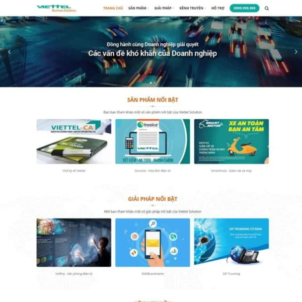 Website giới thiệu công ty dịch vụ viễn thông, internet