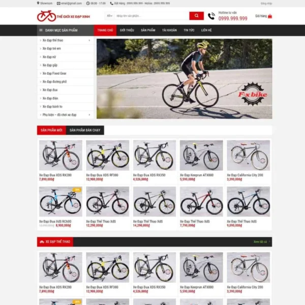 Website cửa hàng bán xe đạp