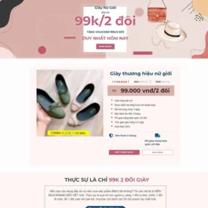 Website Lading Page bán giày, dép nữ