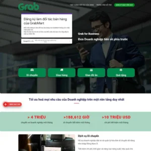 Website landing page dịch vụ Grab