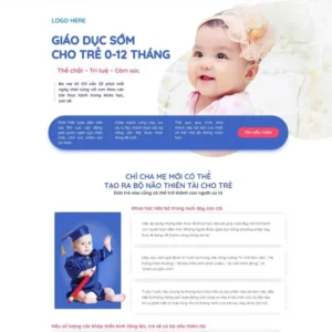 Website landing page khóa học dạy trẻ