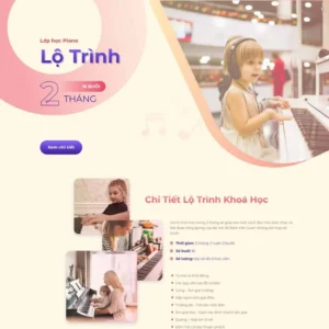 Website landing page khóa học đàn Piano