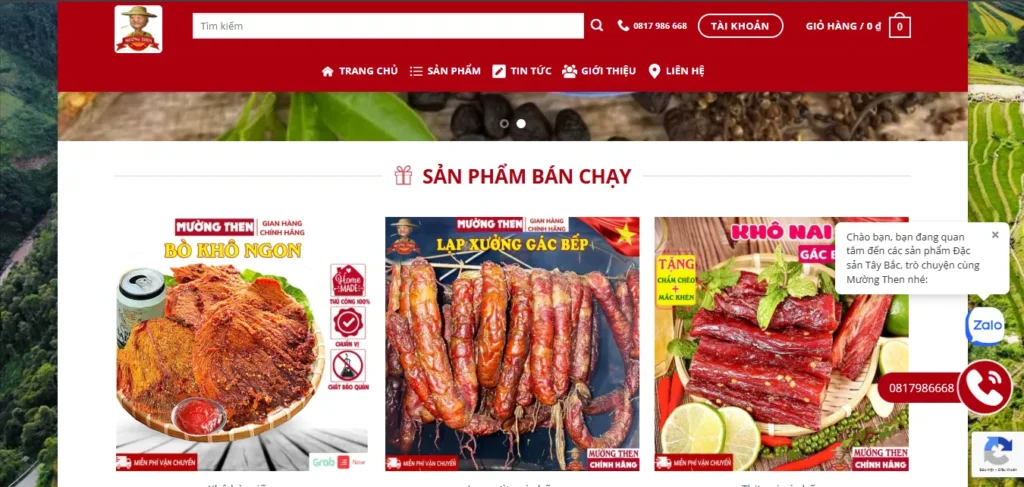 dự án thiết kế website mường then