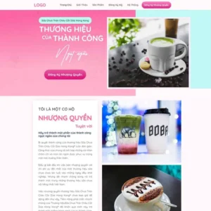 Website Landing page nhượng quyền trà sữa