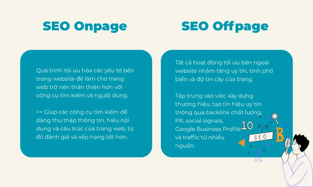 khái niệm seo onpage và offpage