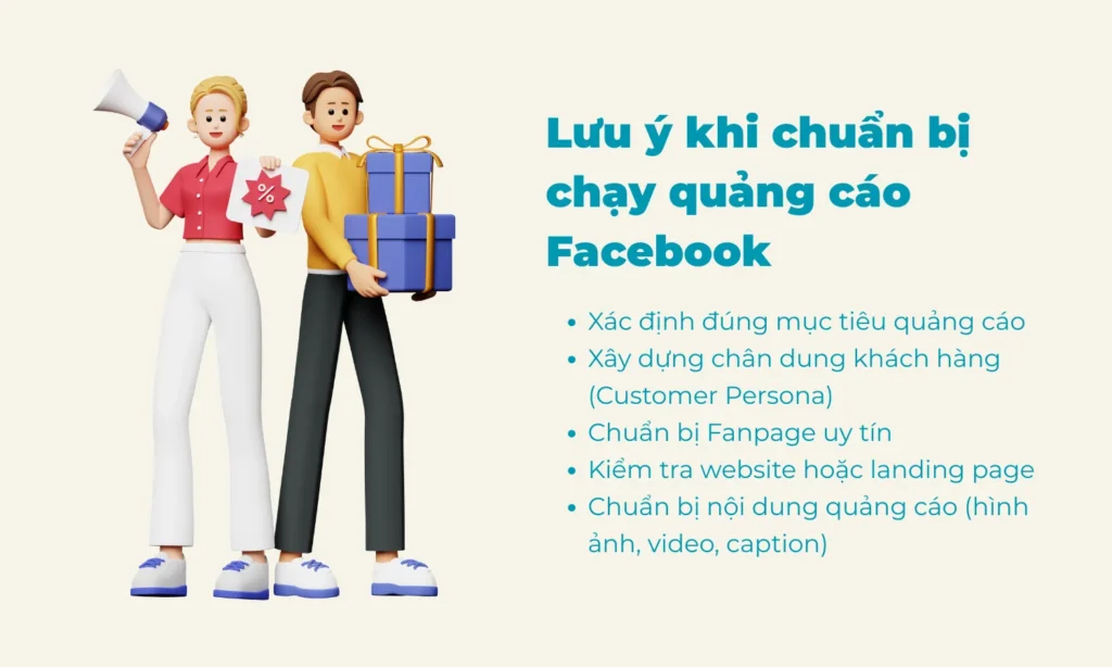 lưu ý khi chạy quảng cáo facebook bước chuẩn bị