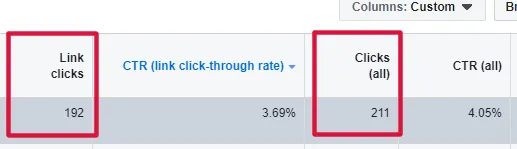 Hướng dẫn cách đọc chỉ số quảng cáo Facebook 5 link clicks và clicks